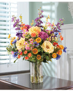 Roses, Delphiniums & Cosmos Silk Flower Arrangement FLC177-MS