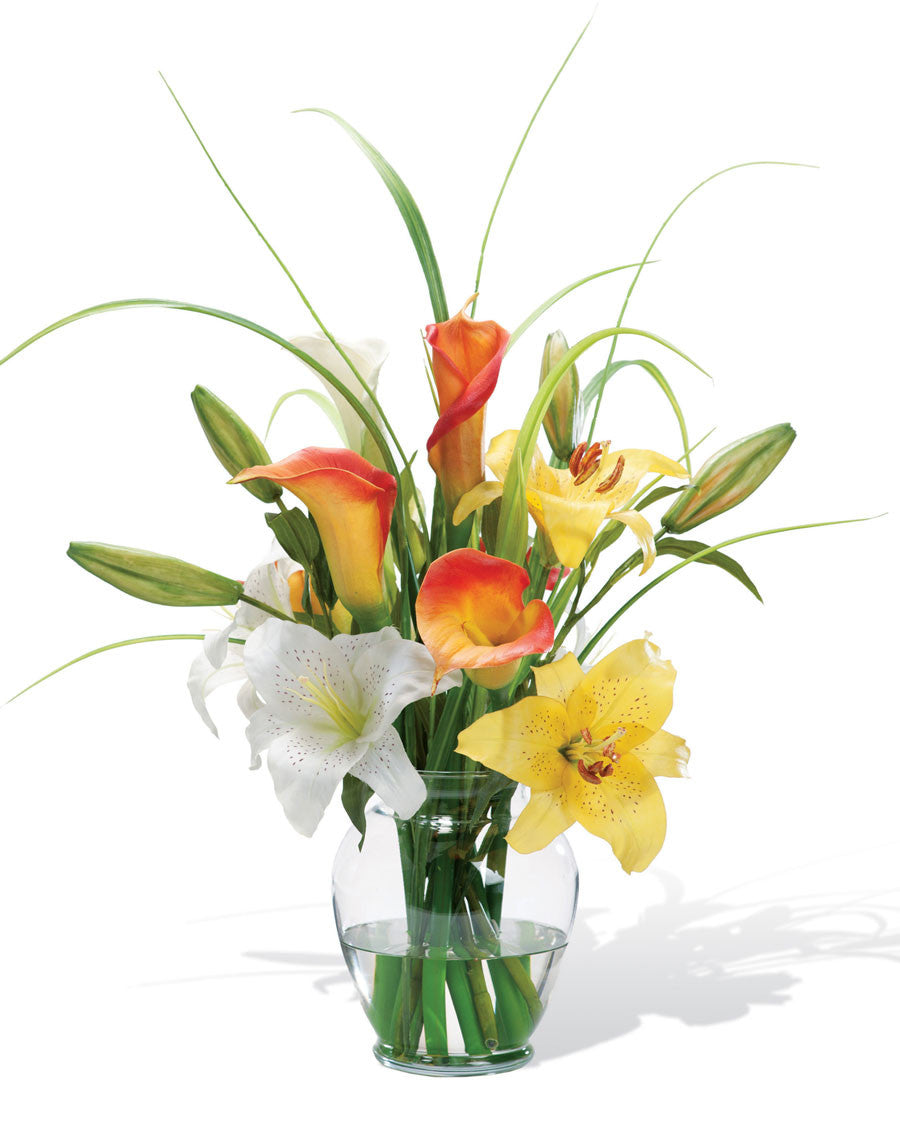 Calla & Day Lily Silk Flower Accent FLC633-YEO