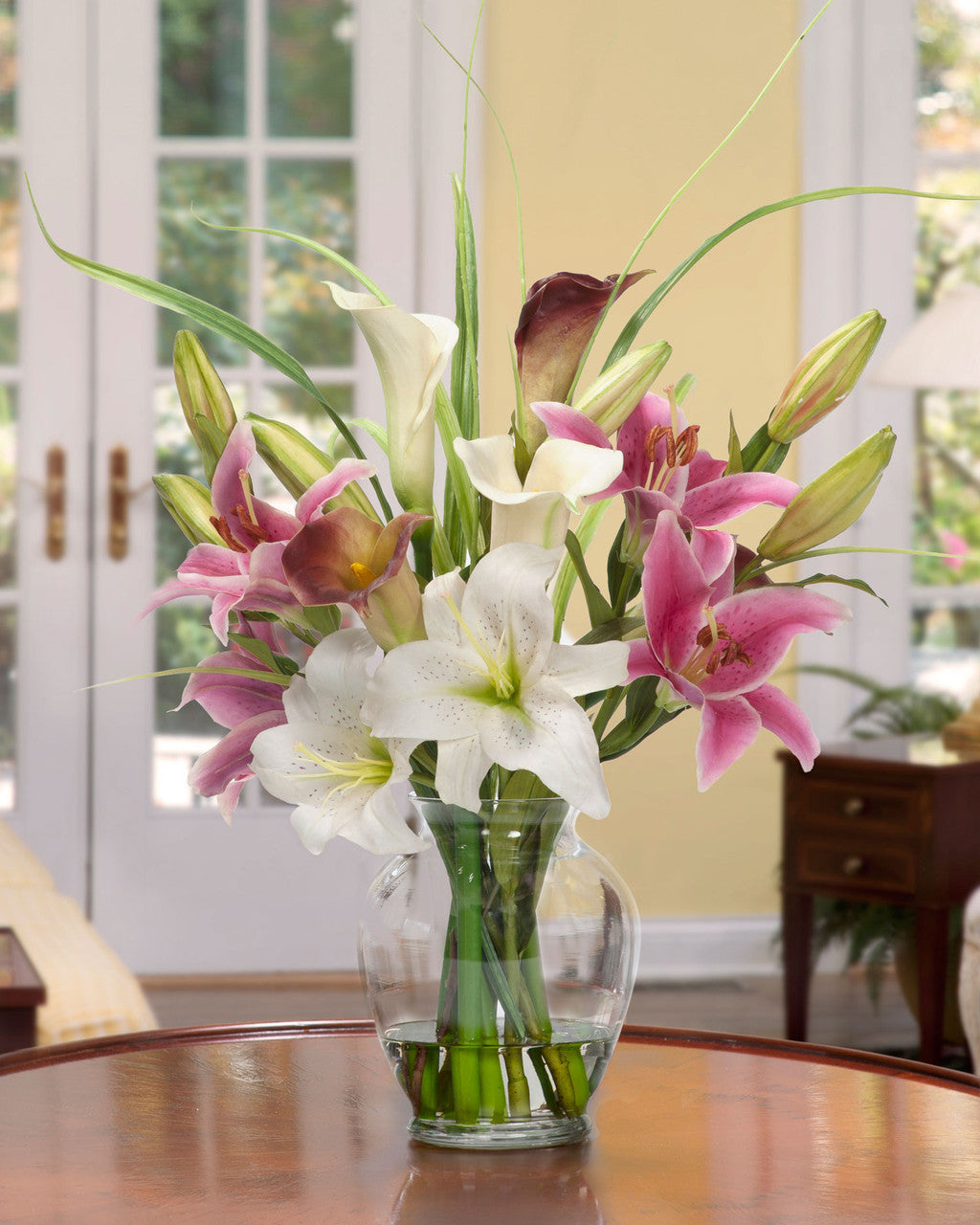 Calla Lily & Rubrum Lily Silk Flower Arrangement FLC720-MS