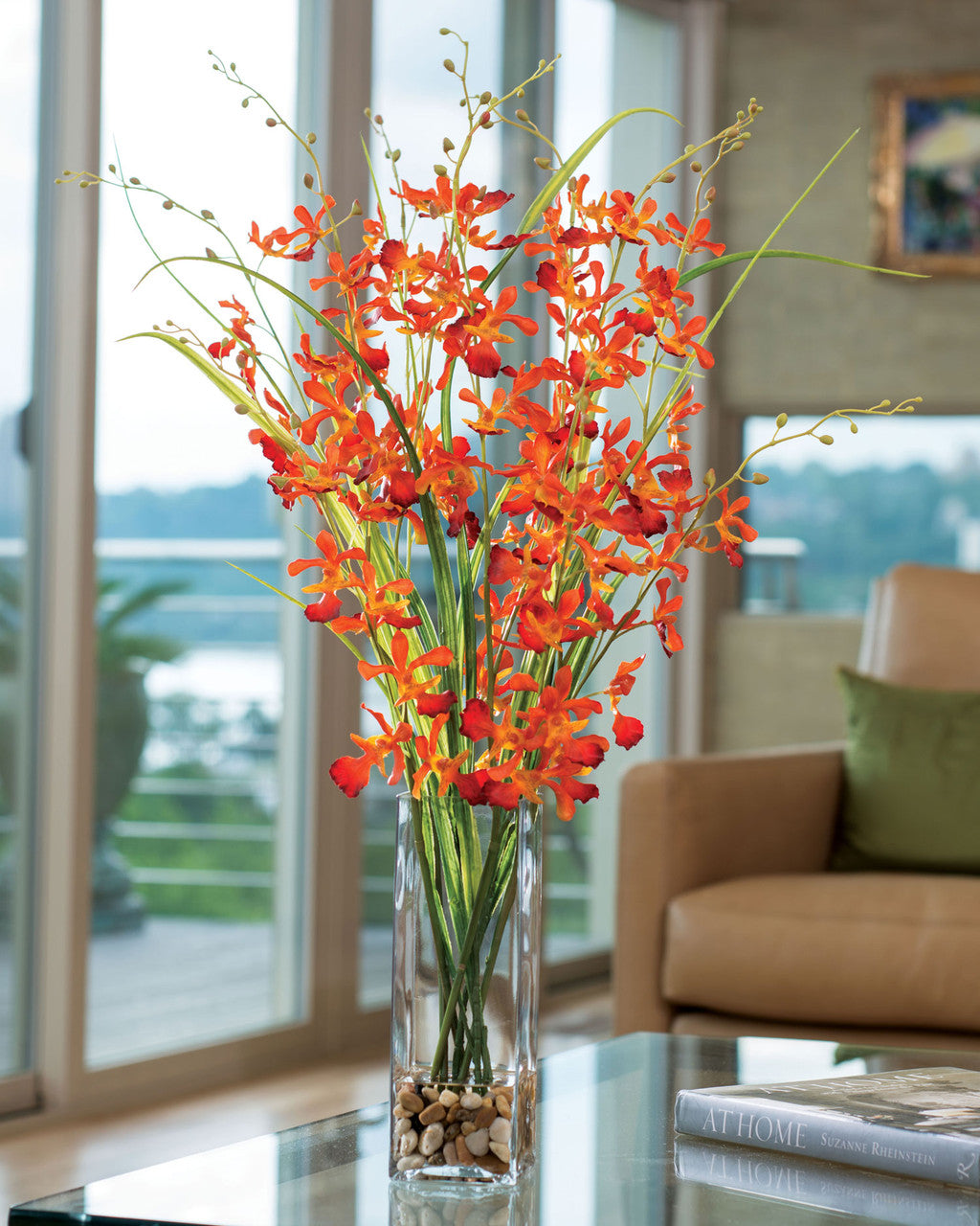 Dancing Orchid & Grass Artificial Flower Arrangement