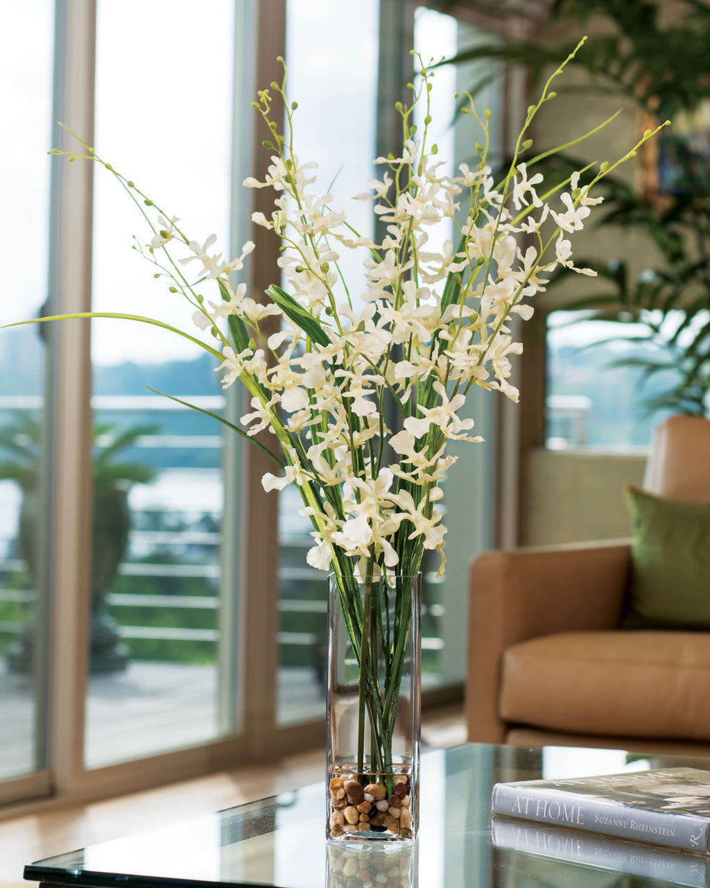 Dancing Orchid & Grass Artificial Flower Arrangement