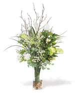 Snowball Hydrangea & Queen Anne's Lace Faux Flower Arrangement FLC976-WG