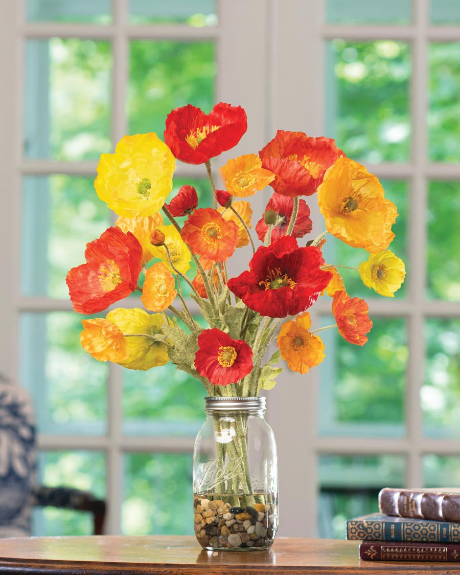 Poppy Plentitude Faux Flower Arrangement FLC989-MP