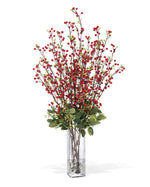 Ilex Berry & Seeded Eucalyptus Faux Holiday Arrangement HDA412-RD