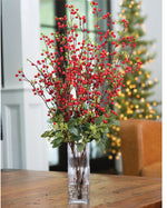 Ilex Berry & Seeded Eucalyptus Faux Holiday Arrangement HDA412-RD