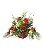 Holiday Rhapsody Silk Flower Holiday Arrangement HDA433-RDG