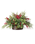 Pine, Berry & Cedar Medium Artificial Holiday Centerpiece HDA531-GRR