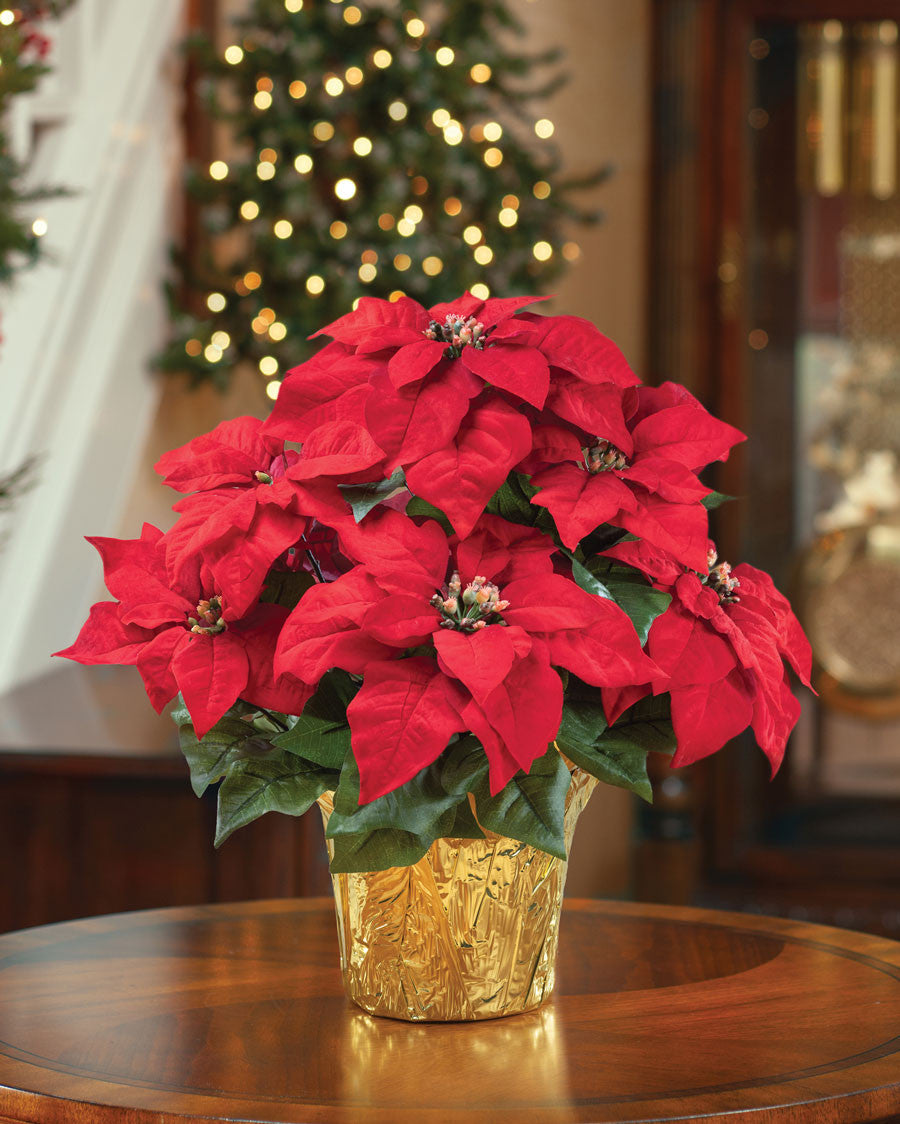 Table Top Silk Poinsettia Plant HDB233