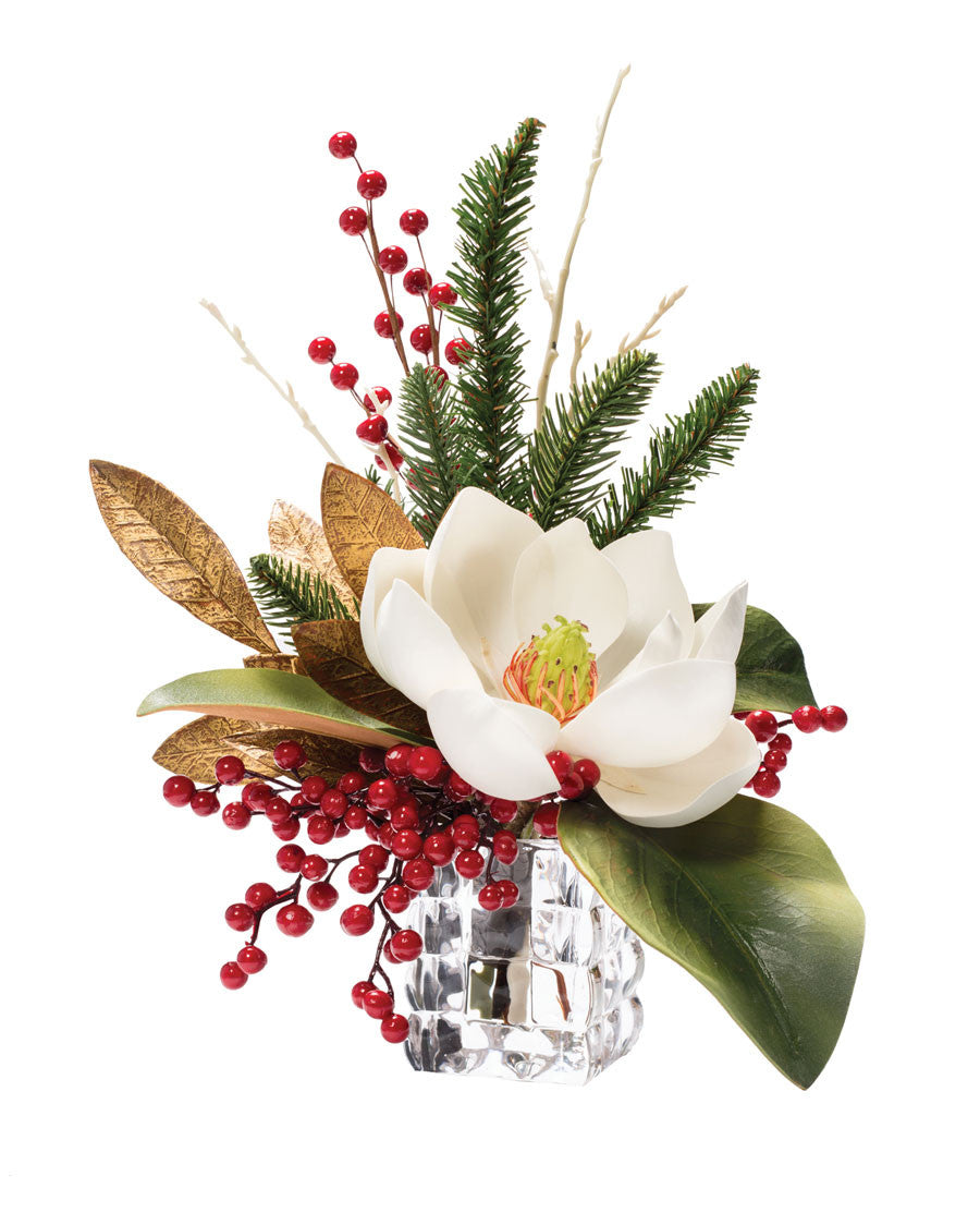 Magnolia & Berry Artificial Holiday Floral HDB239-WH