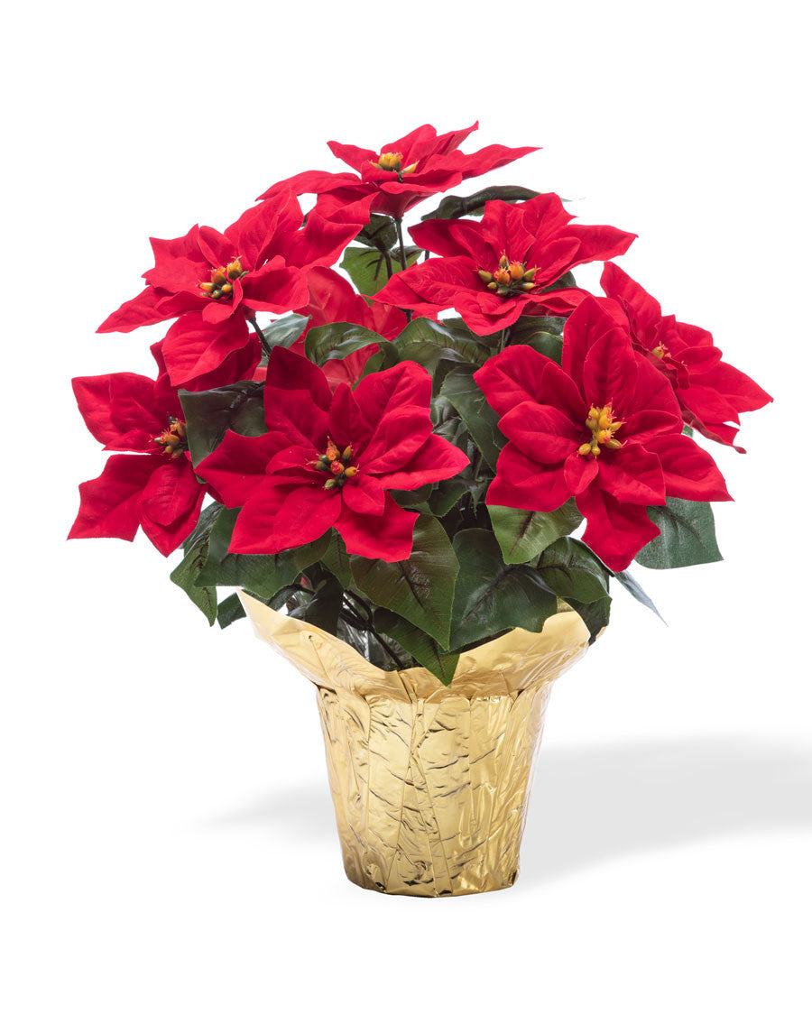 Desktop Silk Poinsettia Plant HDB370-RD