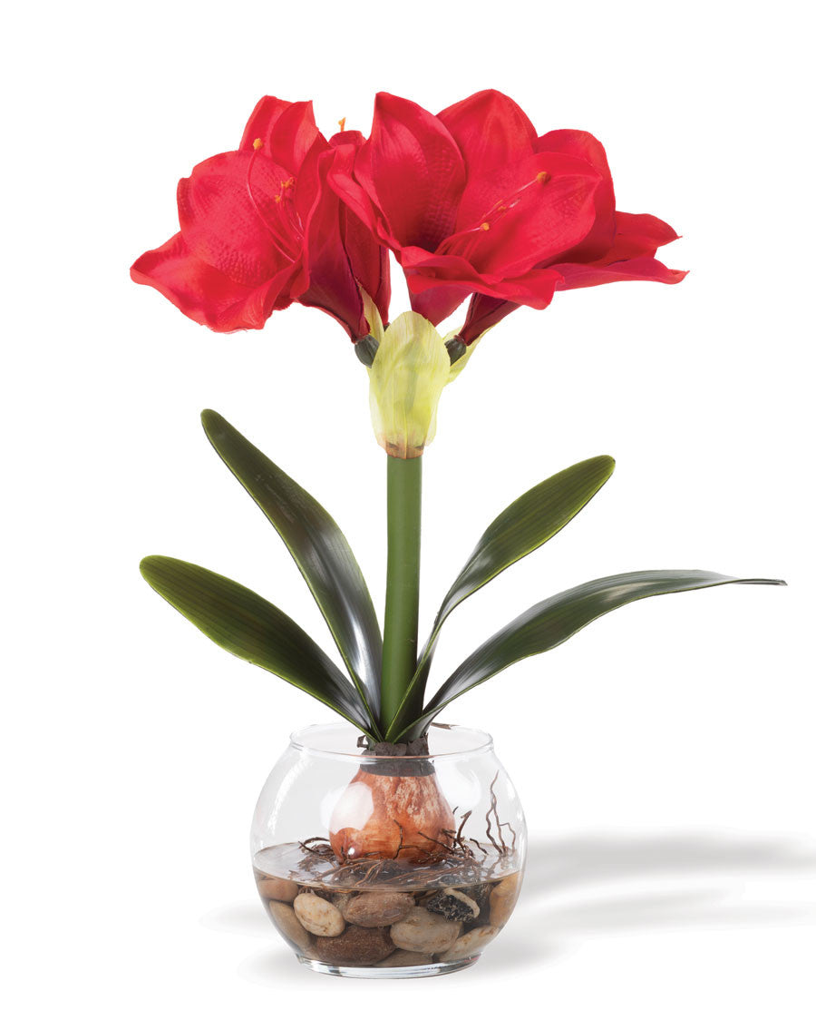 Amaryllis Accent Silk Flower Holiday Design HDB395
