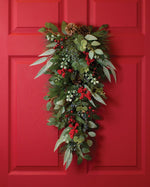Mixed Eucalyptus, Pine & Berries Silk Holiday Teardrop HDC413-GRR