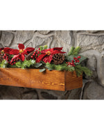 Plush Velvet Poinsettia, Pine & Berries Artificial Christmas Holiday Garland HDC418-RD