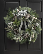 Winter White & Silver 24" Artificial Holiday Wreath HDC420-WHS