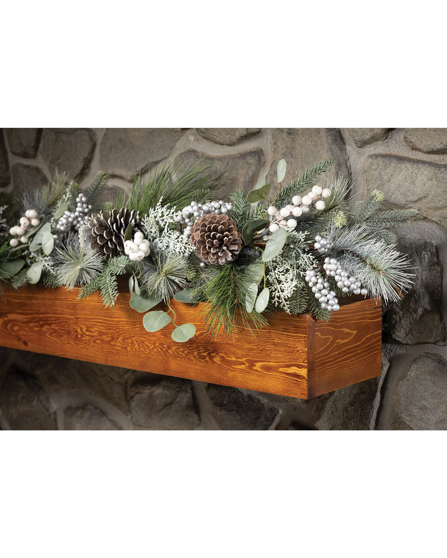 Winter White & Silver Artificial Holiday Garland HDC423-WHS