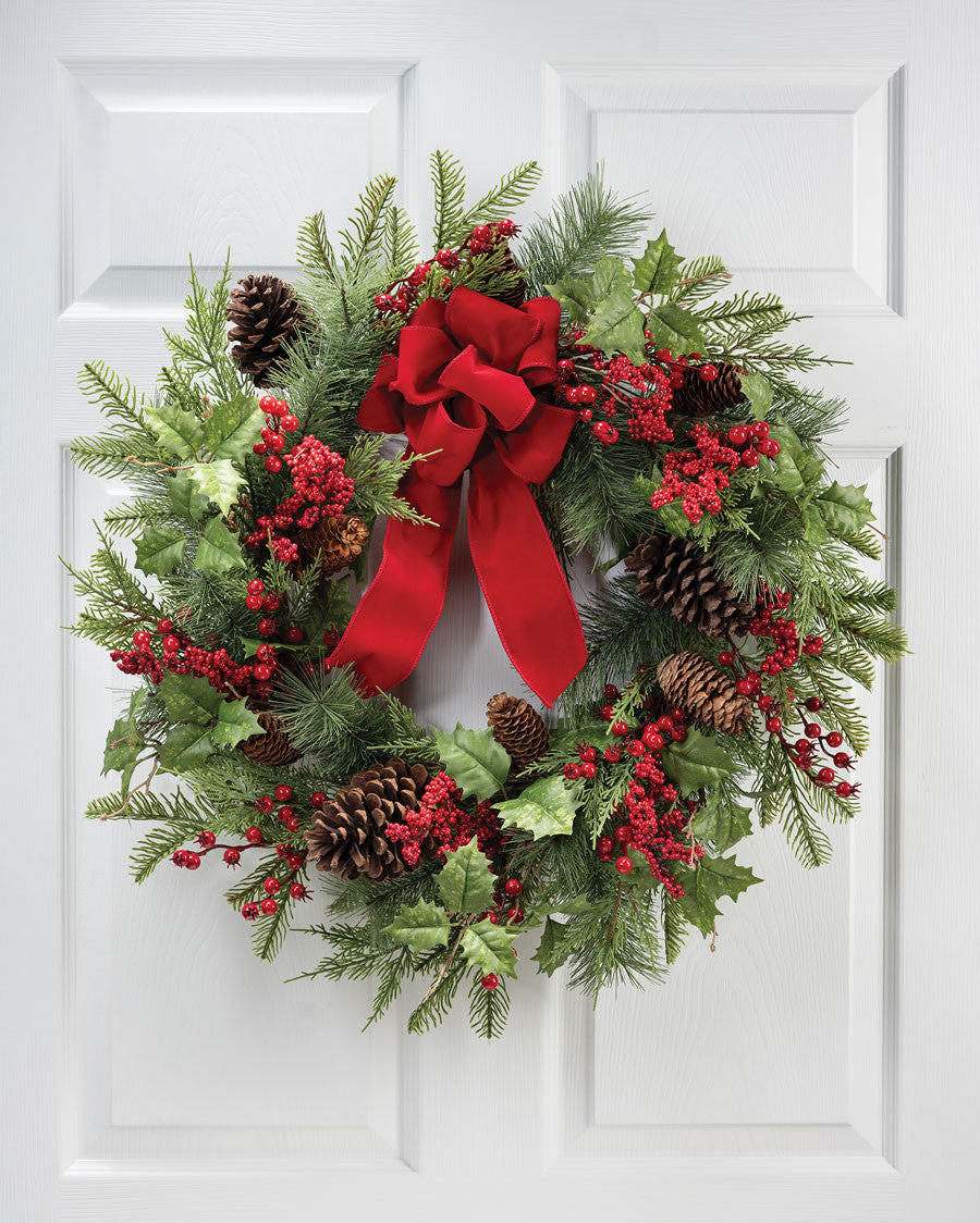 Pine, Berry & Cedar 24" Artificial Holiday Wreath HDC470-GRR