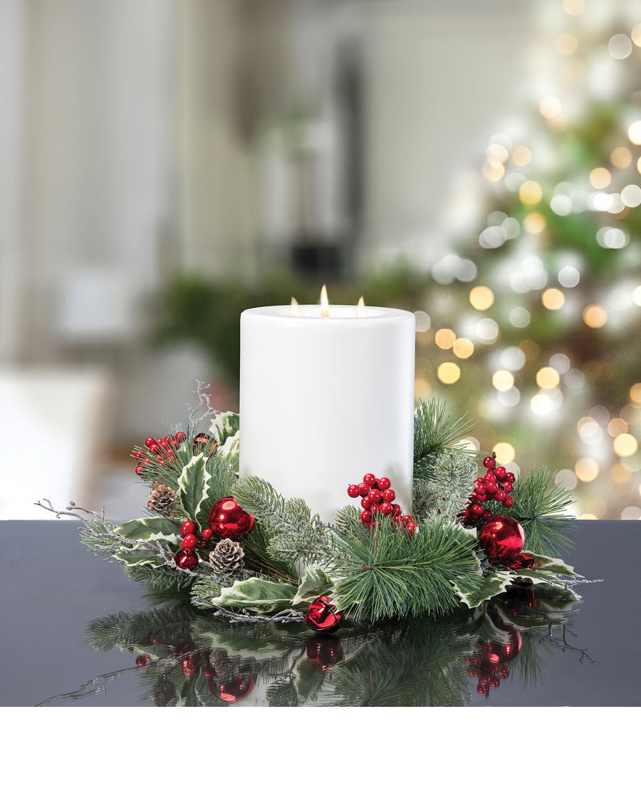 Jingle Bells Artificial Holiday Candle Ring Set of 2 HDC510-GRR
