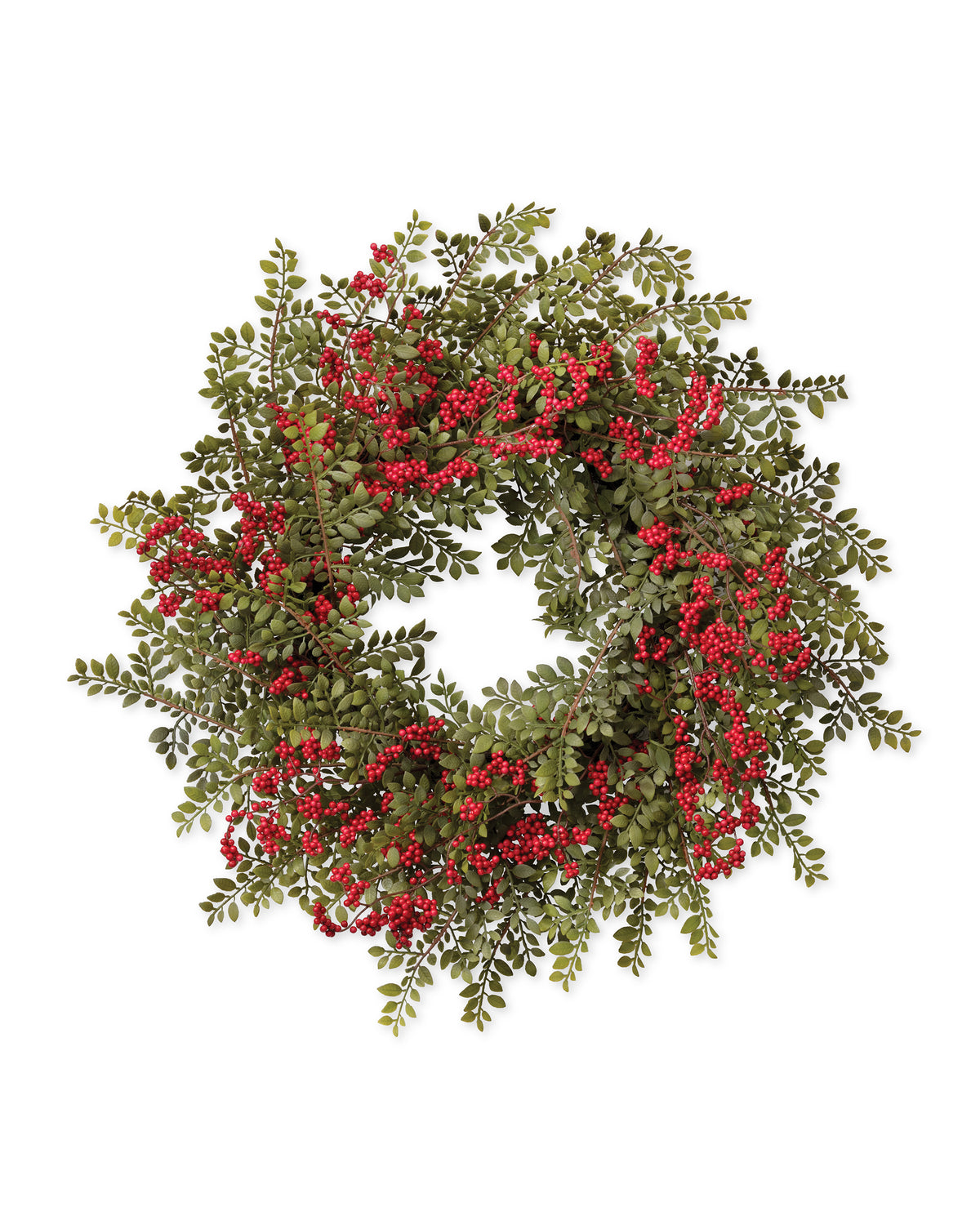 24" Ruscus & Berry Faux Christmas Wreath.