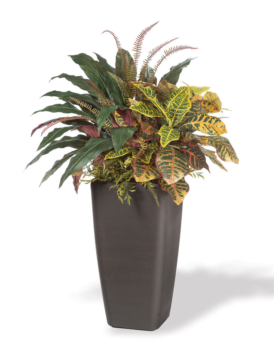 Aspidistra & Croton Faux Floor Plant PLA484-NA