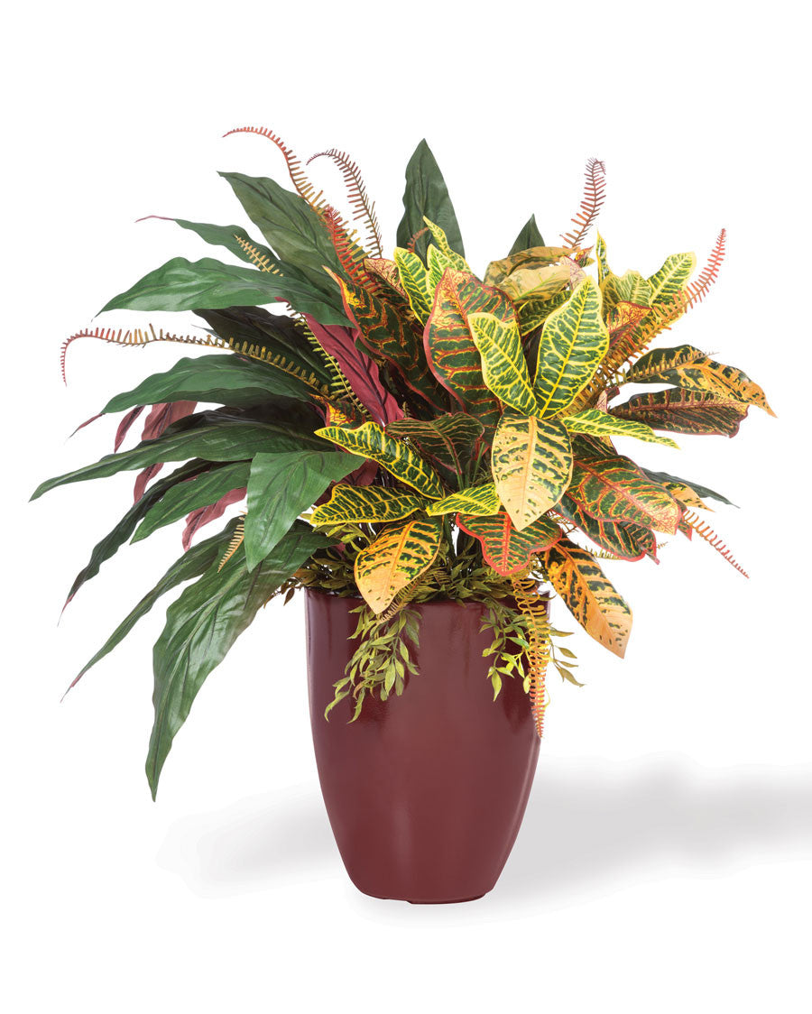 Aspidistra & Croton Faux Floor Plant PLA484-NA