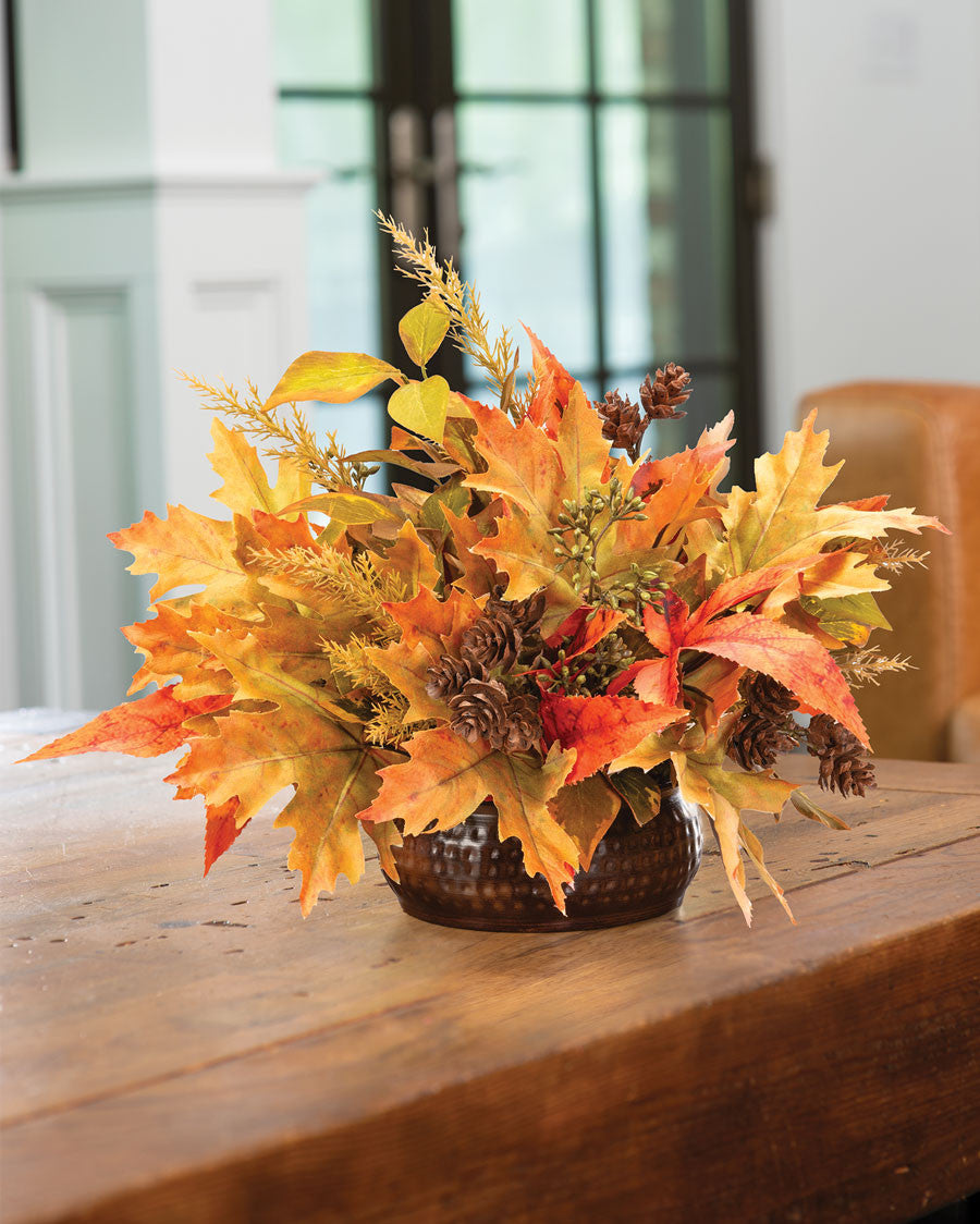 Maple, Pinecone & Berry Autumn Faux Foliage Accent PLD416-NA