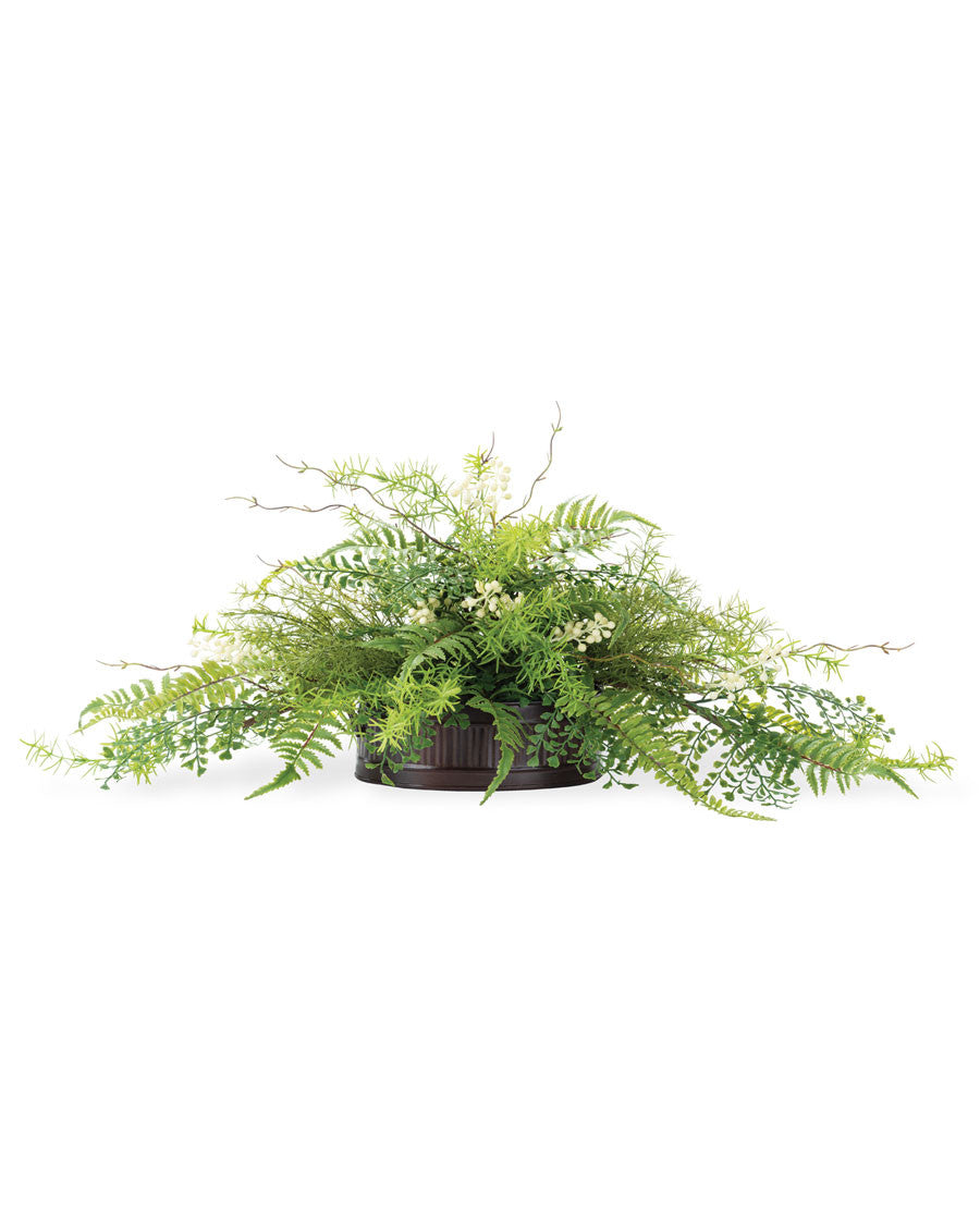 Mixed Ferns & Berries Faux Foliage Planter PLD479-GR