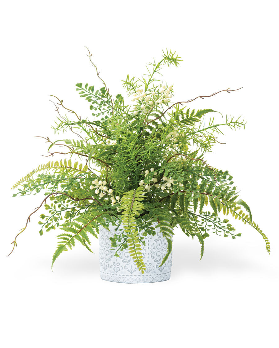 Fern & Berry Fusion Faux Foliage Arrangement PLD481-GR