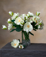 14" Faux Magnolia Flower Stem S1276-WHT