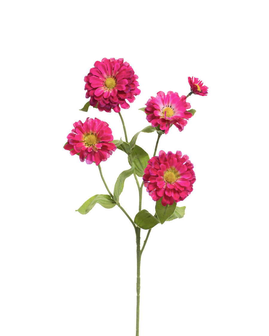 24" Zinnia Silk Flower Stem S2865