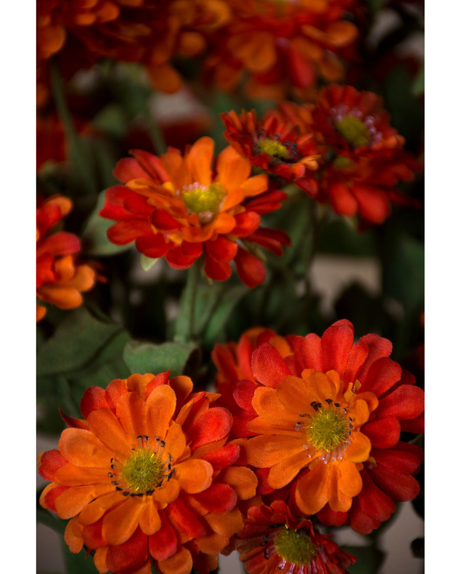 24" Zinnia Silk Flower Stem S2865