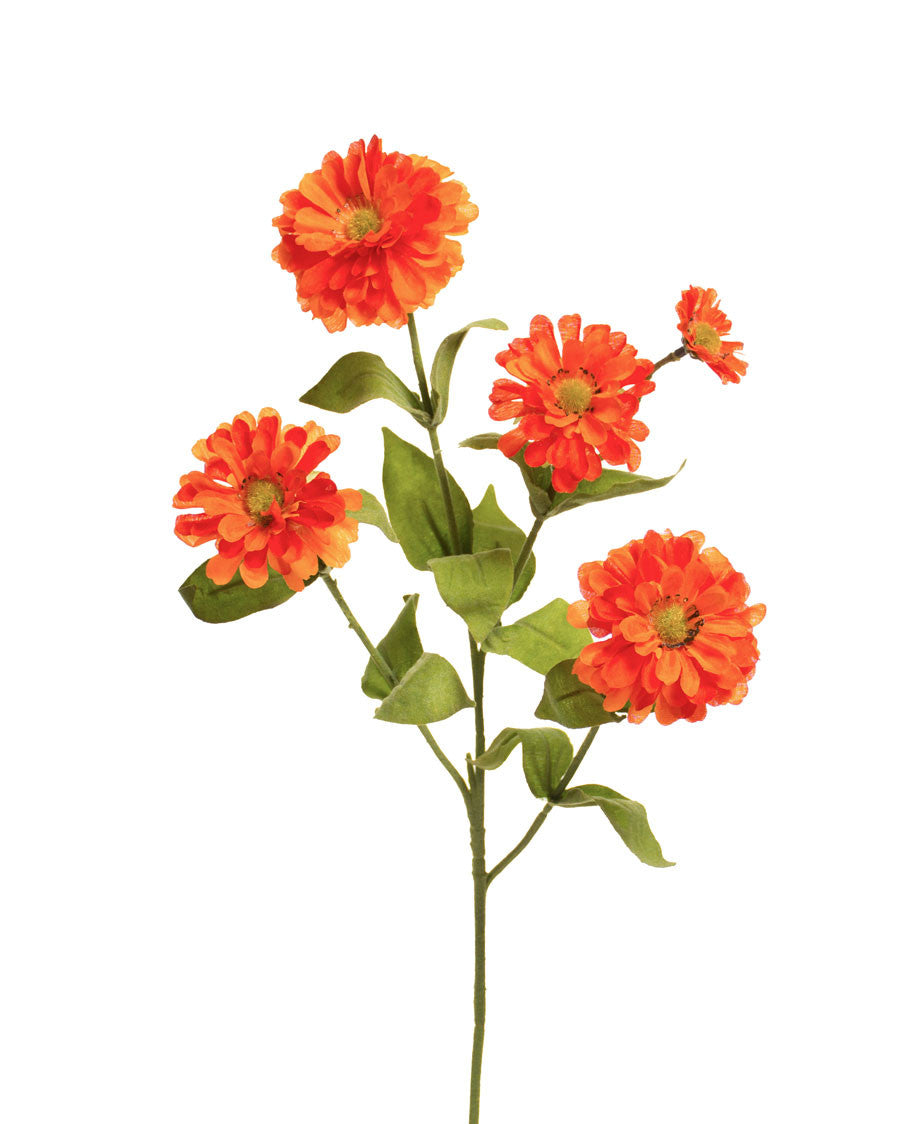 24" Zinnia Silk Flower Stem S2865