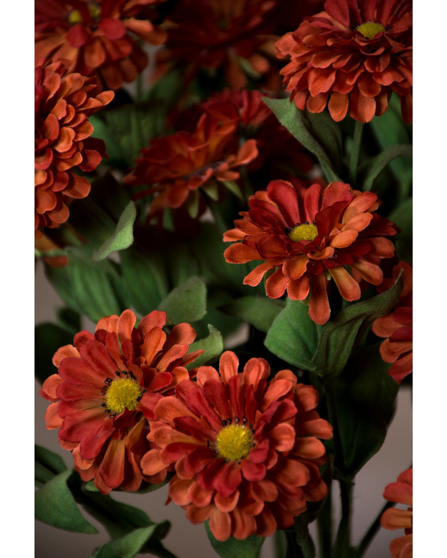 24" Zinnia Silk Flower Stem S2865