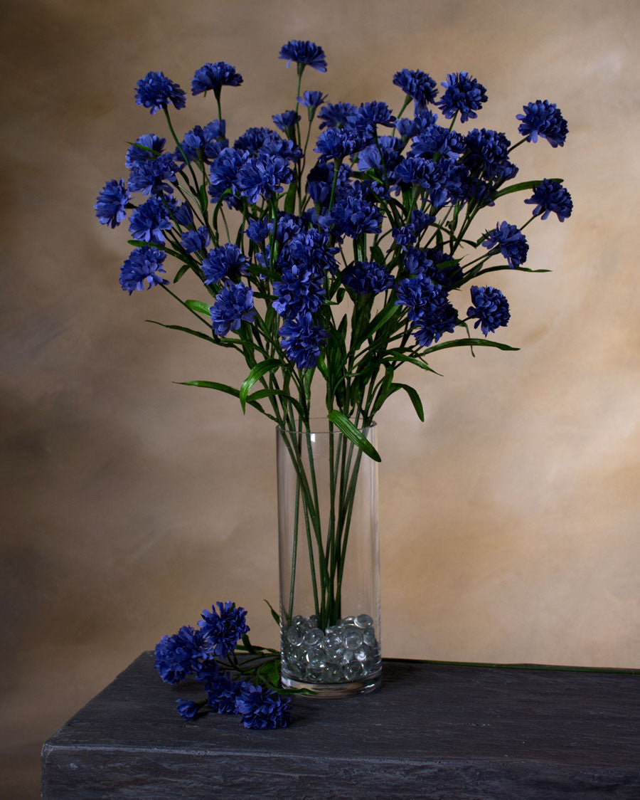 21.5" Cornflower Silk Flower Stem Spray S3072-BL