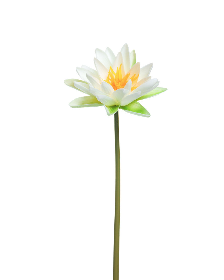 17.5" Water Lily Faux Flower Stem S4138