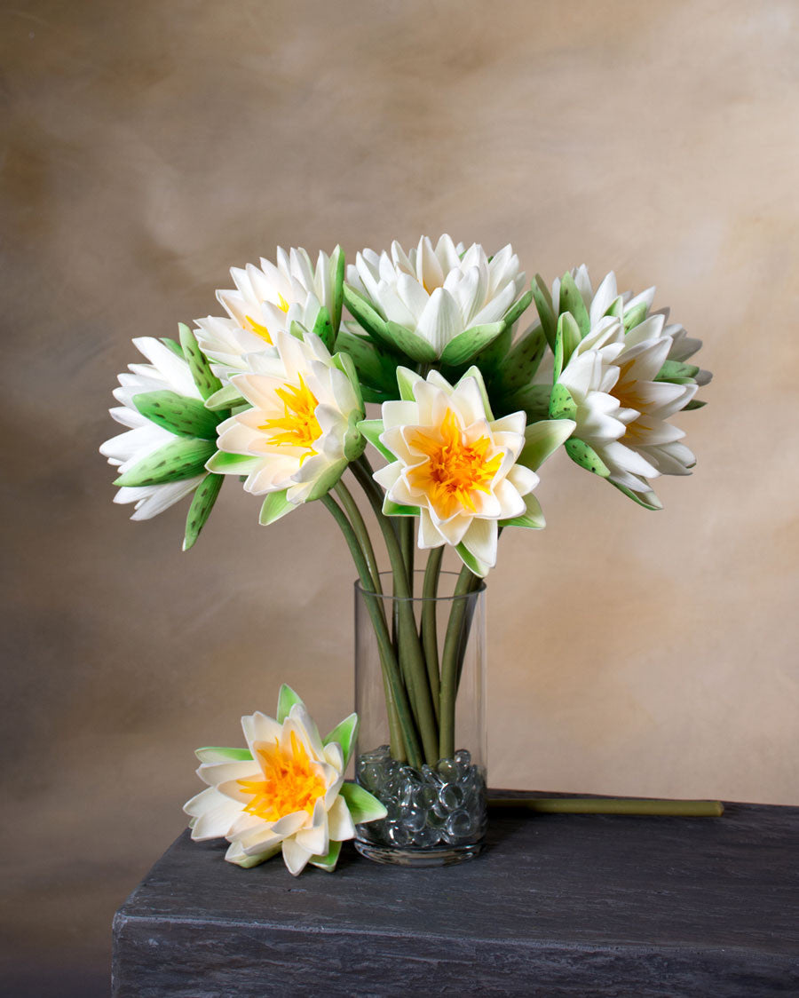 17.5" Water Lily Faux Flower Stem