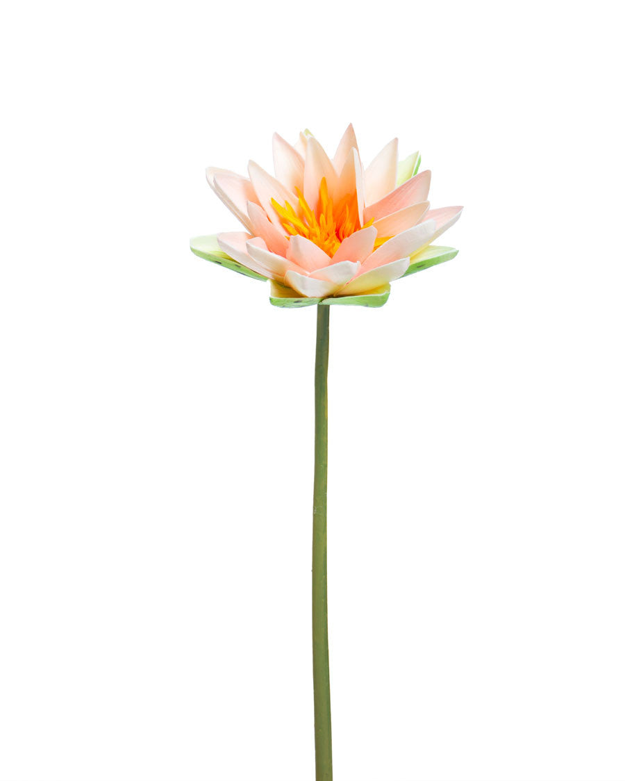 17.5" Water Lily Faux Flower Stem S4138