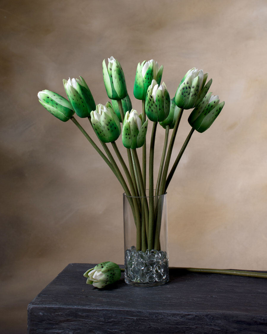 Water Lily Bud Faux Flower Stem S4139-CR