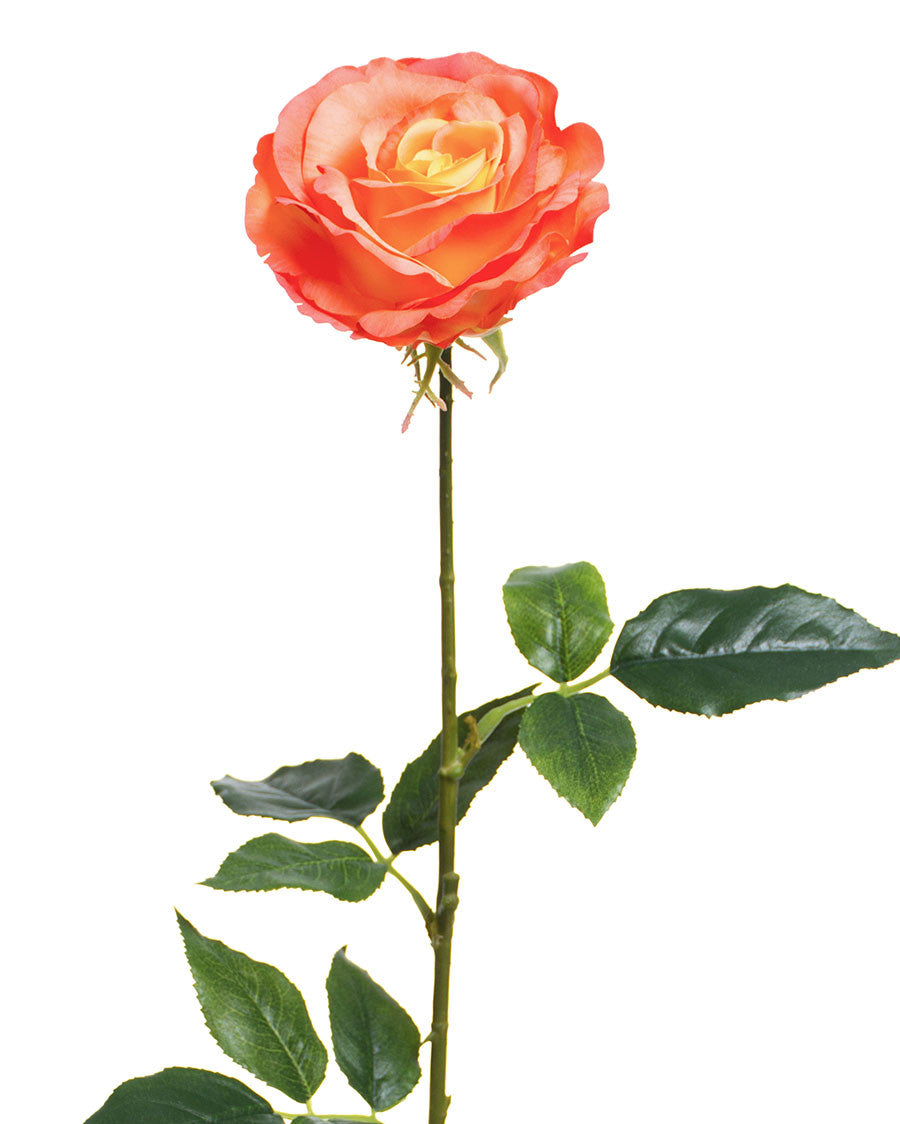 29" Open Rose Silk Flower Stem S4220