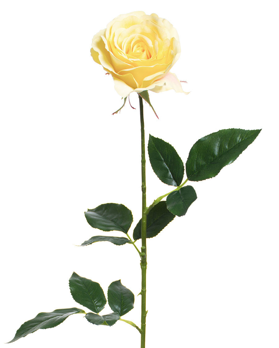 29" Open Rose Silk Flower Stem S4220