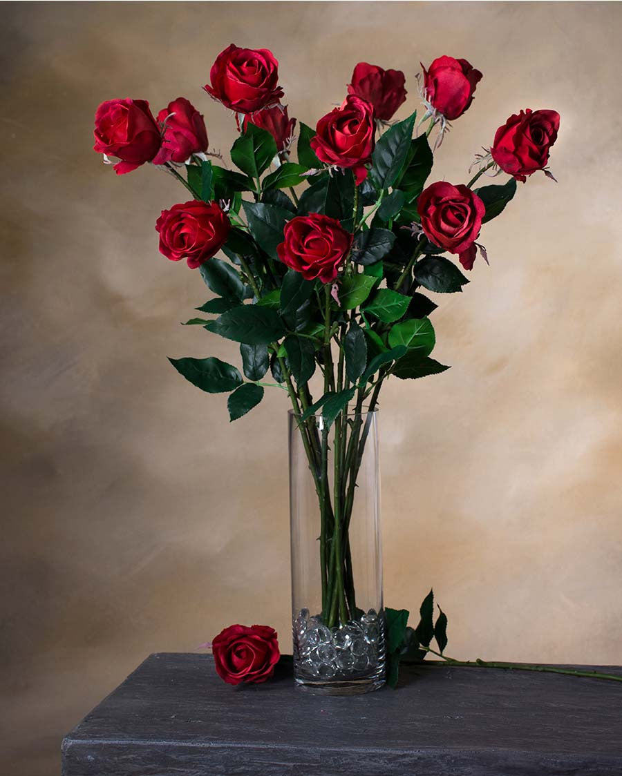 30" Rose Bud Silk Flower Stem S4221