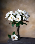 24" Medium Faux Magnolia Flower Stem S4275-WH
