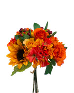 Rose, Hydrangea & Sunflower Silk Flower Bouquet S4325-ORFL