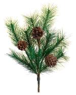 18" Artificial European Pine Foliage Stem with Cones S4339-GR