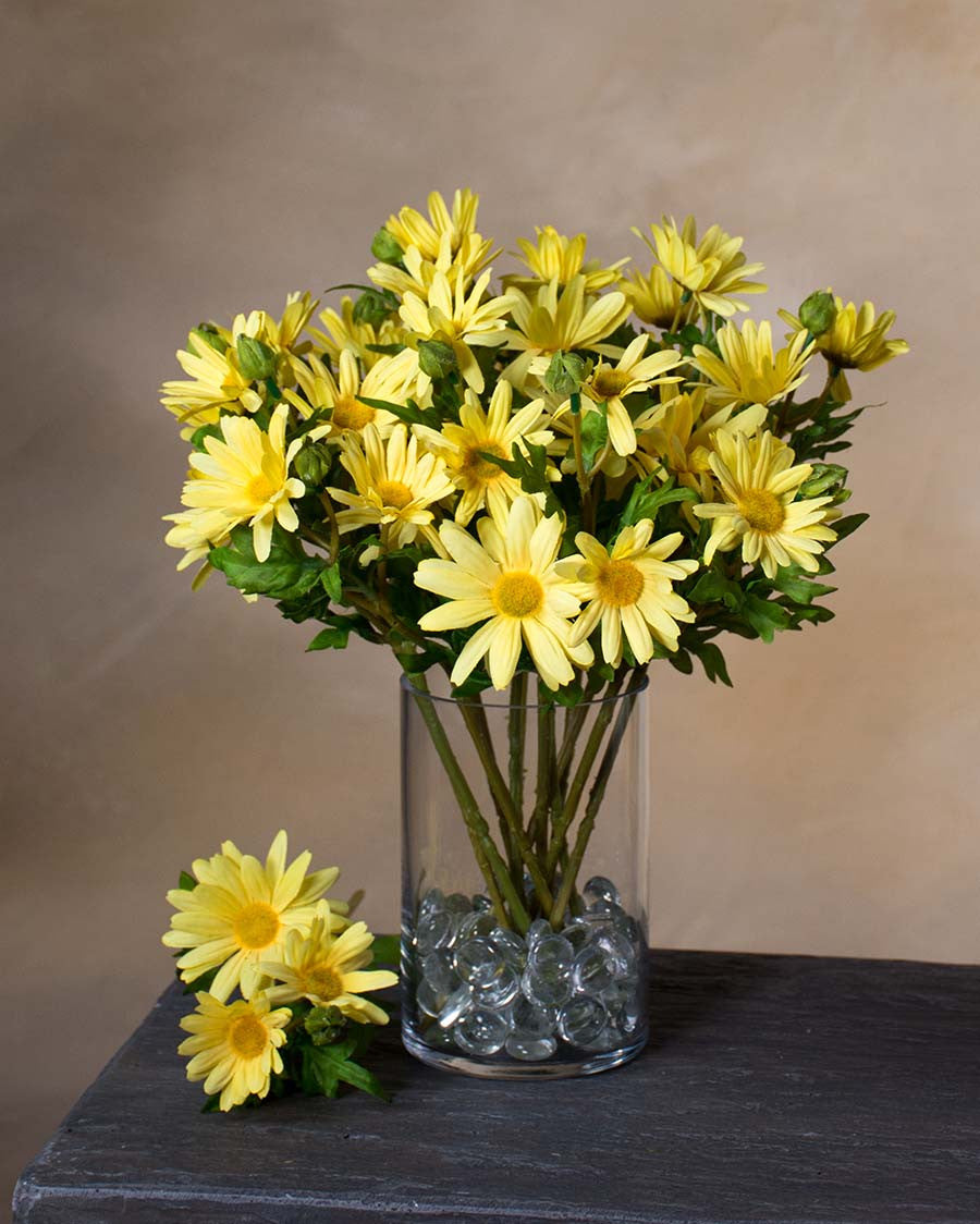 12.5" Daisy Silk Flower Stem Spray (x 3) with Bud