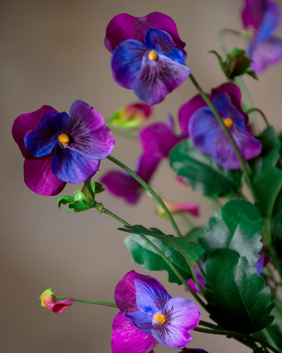 29" Pansy Silk Flower Stem Spray S4563