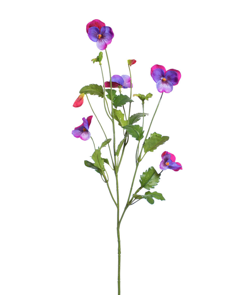 29" Pansy Silk Flower Stem Spray S4563