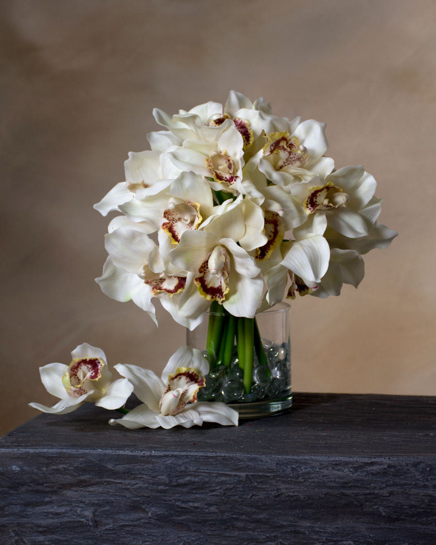11" Artificial Cymbidium Orchid Flower Stem S4566