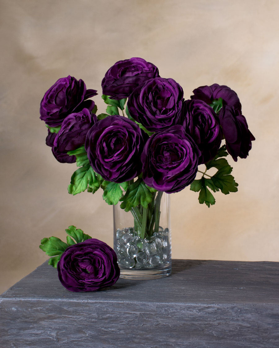 14" Ranunculus Silk Flower Stem S4645-PU