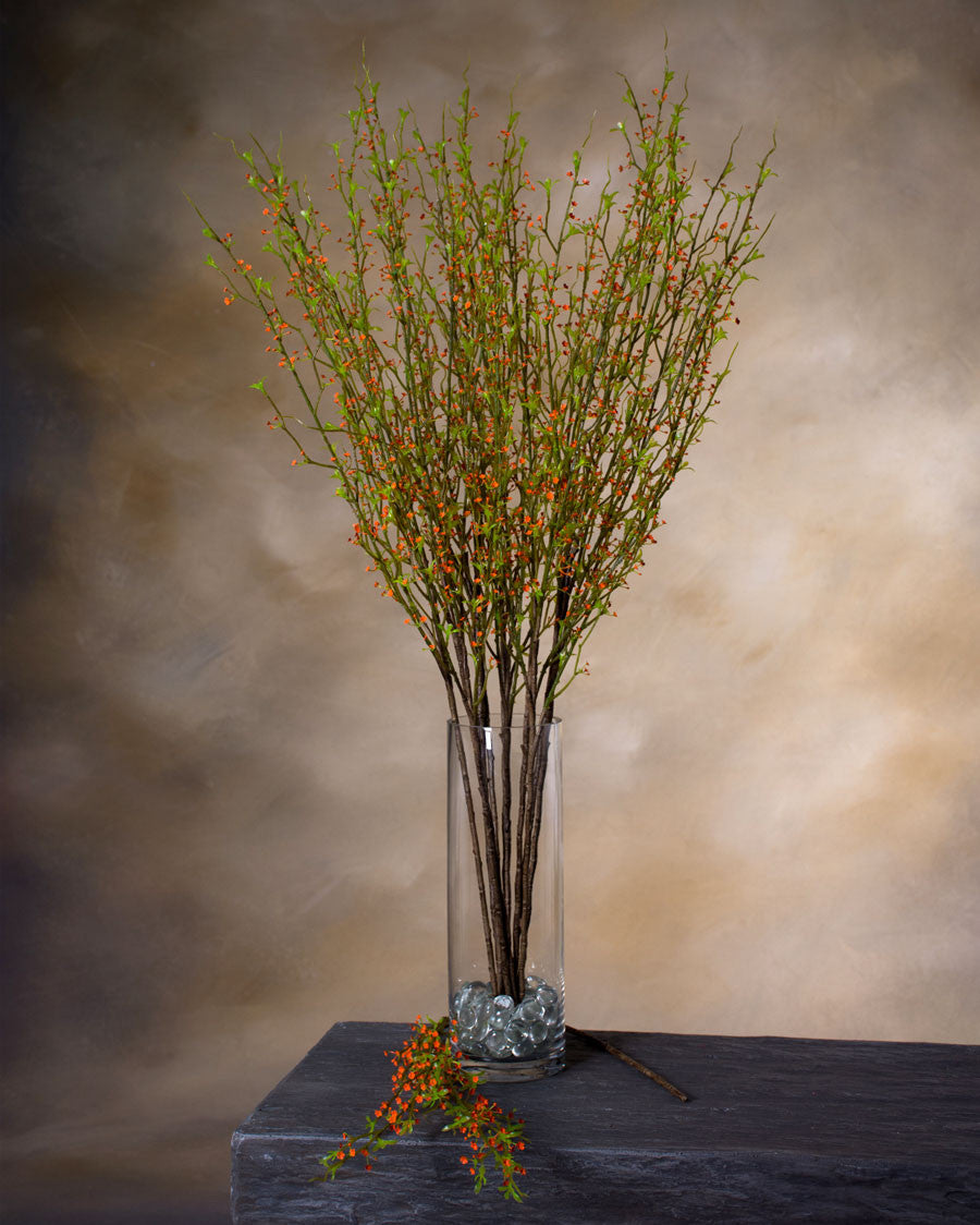 34" Prunus Silk Flower Stem Spray S4657-OR