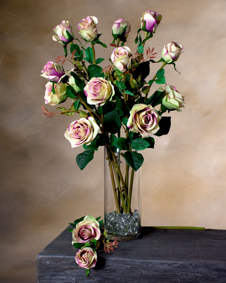 24" Silk Rose Flower Stem Spray
